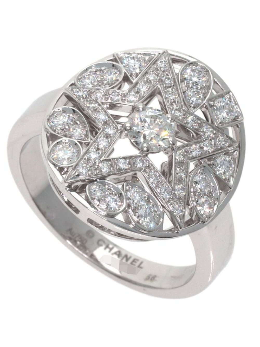 Chanel Comet Diamond 56 Ring 18K White Gold